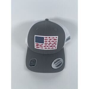 Columbia PFG American Flag Snapback Fishing Gray Snap back Hat